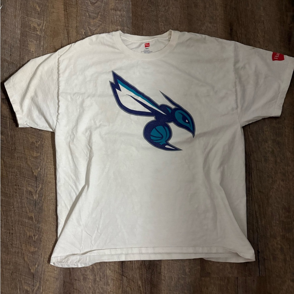 Vintage Cream T-Shirt with Blue Graphic